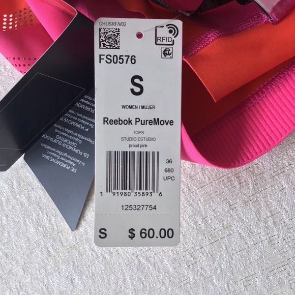 Reebok PureMove Size Small Sports Bra in Proud Pink Revolutionary Fabric - Picture 8 of 10